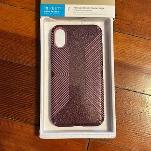 Speck iPhone Xs, iPhone X Grip + Glitter Case